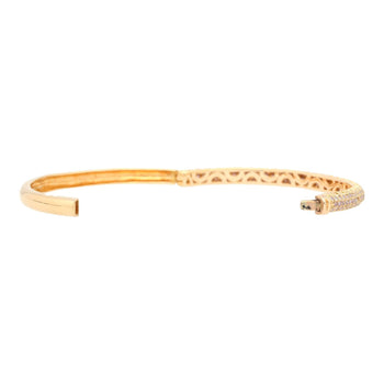 18K Gold and Round Pink Diamond Pave Set Bangle Bracelet – Assay Jewelers