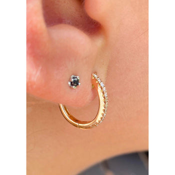 18K Rose Gold 1/3 Carat Huggie Hoop Earrings Latch Backs – Assay Jewelers