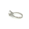 18K White Gold 2.60 Carat Lab Diamond Ring with Heart Shaped Prong Setting