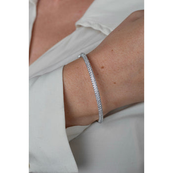 Bracelet jonc en or blanc 18K, diamant naturel rond taille micro pavé de 3.7 carats – Assay Jewelers