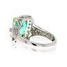 18K White Gold Emerald & Princess Cut Diamond Men's Ring