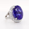 18.06 Carat AAAA Tanzanite 18K White Gold Split Shank Ring