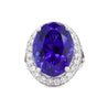 18.06 Carat AAAA Tanzanite 18K White Gold Split Shank Ring