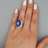 18.06 Carat AAAA Tanzanite 18K White Gold Split Shank Ring