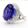 18.06 Carat AAAA Tanzanite 18K White Gold Split Shank Ring