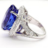 18.06 Carat AAAA Tanzanite 18K White Gold Split Shank Ring