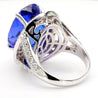 18.06 Carat AAAA Tanzanite 18K White Gold Split Shank Ring