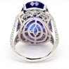 18.06 Carat AAAA Tanzanite 18K White Gold Split Shank Ring