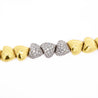18k Gold Heart Charm Link 3.5 Carat Pave Diamond Bracelet
