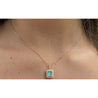 18k Rose Gold 1.47 Carat Emerald Pendant in 18k White Gold Necklace