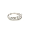 18k White Gold Princess Cut Natural Diamond Half Eternity Band Ring