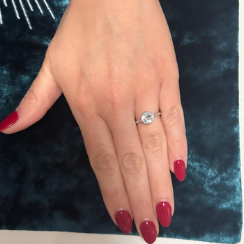 1.01 Carat Round Diamond Vintage Bezel 14K White Gold Solitaire Ring – Assay Jewelers