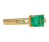 1.07 Carat Emerald & Baguette Diamond East West 18K Gold Ring