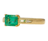 1.07 Carat Emerald & Baguette Diamond East West 18K Gold Ring