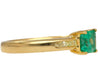 1.07 Carat Emerald & Baguette Diamond East West 18K Gold Ring