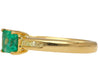 1.07 Carat Emerald & Baguette Diamond East West 18K Gold Ring