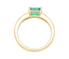 1.07 Carat Emerald & Baguette Diamond East West 18K Gold Ring