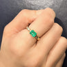 1.07 Carat Emerald & Baguette Diamond East West 18K Gold Ring