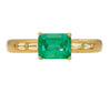 1.07 Carat Emerald & Baguette Diamond East West 18K Gold Ring