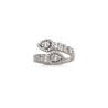 1.10 Carat Pear Shape Diamond Cluster Bypass Ring in 14K White Gold