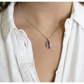 1.15 Carat Pinkish Red Ruby and Diamond Pendant Necklace Platinum – Assay Jewelers
