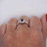 1.16 Carat Oval Blue Sapphire and Diamond Textured Halo Platinum Ring