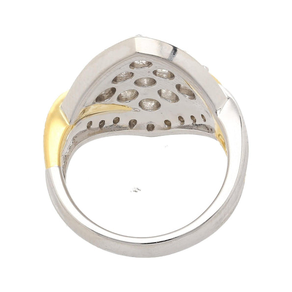 1.2 Carat Round-Cut Diamond Two-Tone Retro Cluster Ring