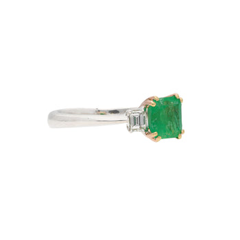 1.20 Carat Colombian Emerald and Baguette Diamond 3-Stone Ring – Assay Jewelers