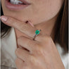 1.20 Carat Colombian Emerald and Baguette Diamond 3-Stone Ring