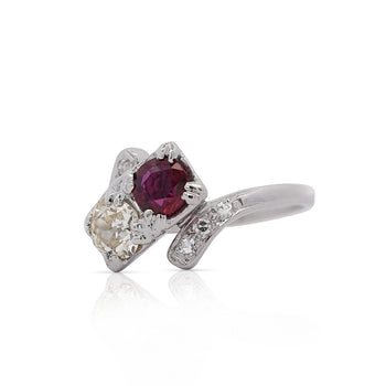 1.28 Carat Ruby & Diamond 14K White Gold Toi Et Moi Ring – Assay Jewelers
