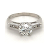 1.32 Carat Lab Grown Diamond with Round Diamond Side Stones in 18k Ring