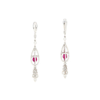 1.40 Carat Pink Sapphire and Diamond Drop Cage Earrings in 18k White Gold – Assay Jewelers