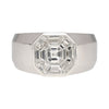 1,42 Karat Gemischter Asscher-Schliff Illusion Set Herren Natürlicher Diamant Cluster Ring