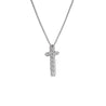 1.5 Carat Diamond 14K White Platinum Gold Cross Necklace