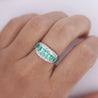 1.5 Carat Emerald and Diamond 5-Stone Band Ring in Platinum