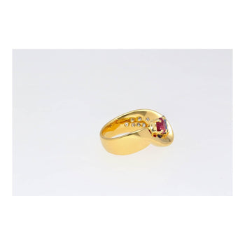 1.5 Carat Sapphire & Ruby with Diamond 18K Yellow Gold Crossover Statement Ring – Assay Jewelers