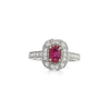 1.53 Carat Ruby and Diamond Platinum Vintage Ring