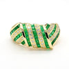 1.55 Carat Emerald & Diamond in 18K Gold Bow Dome Design Band Ring