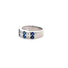 1.58 Carat Blue Round Sapphire & Baguette Diamond Platinum 6MM Band Ring