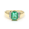 1.60 Carat Emerald & Diamond 14K Gold Classic Set Ring