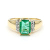 1.60 Carat Emerald & Diamond 14K Gold Classic Set Ring