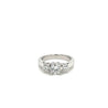 1.69 Carat 3 Stone Round Cut Lab Grown Diamond CVD Engagement Ring in Platinum Setting