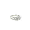 1.69 Carat 3 Stone Round Cut Lab Grown Diamond CVD Engagement Ring in Platinum Setting