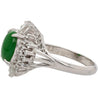 1.73 Carat Jadeite Jade Fei Cui & Diamond Halo Platinum Ballerina Filigree Ring