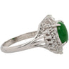 1.73 Carat Jadeite Jade Fei Cui & Diamond Halo Platinum Ballerina Filigree Ring