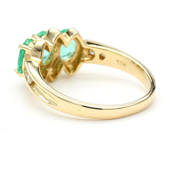 1.80 Carat Oval Emerald 3 Stone Ring in 14K Gold – Assay Jewelers