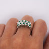 2 Carat Asscher Cut Emerald & Diamond Checkerboard Statement Ring