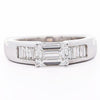 Bague 2.13 Carat Émeraude et diamants taille baguette, diamant de laboratoire, serti en canal Est‑Ouest