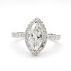 2 Carat Marquise Diamond H Color SI1 Pave Halo 14K White Gold Engagement Ring