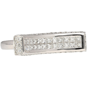 2 Carat Princess Cut Diamond Encrusted Curved Top Overlap Ring in 18K – Assay Jewelers